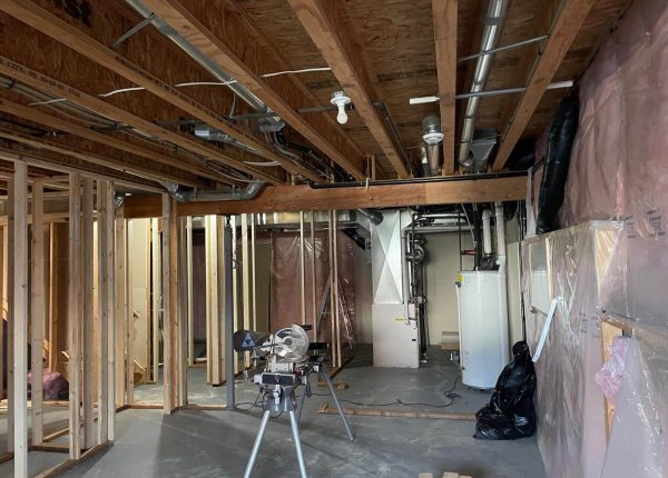 Framing Process in the Basement Renovation at Silverado, Calgary - YYC Renovate