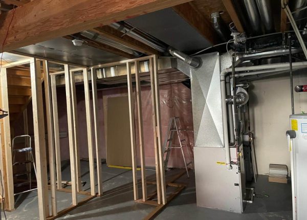 Framing Process in the Basement Renovation at Silverado, Calgary - YYC Renovate